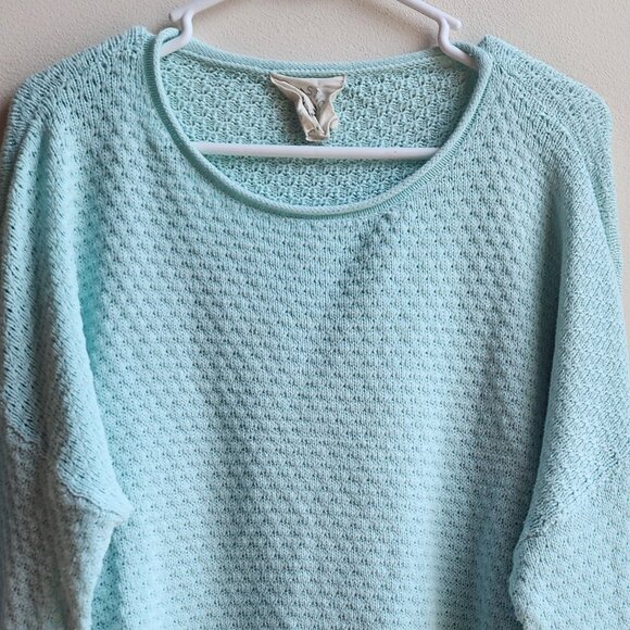 Fantastic Fawn Mint Scoop Neck Fringe Sweater Size Medium - Picture 4 of 13